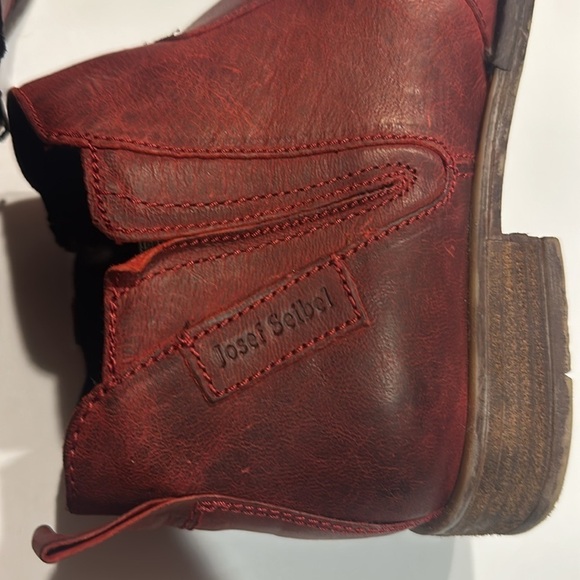 Josef Seibel washed sienna red ankle bootie a heel side zipper comfort shoe 39 - Picture 10 of 10